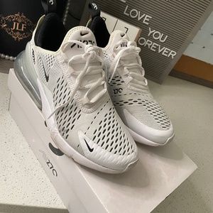 White and black Nike 270s